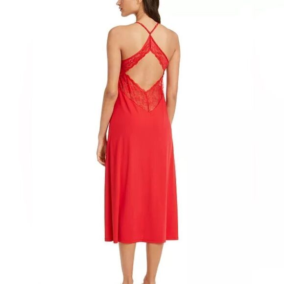 Lace Long Nightgown Red Large - Picture 2 of 5